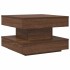 Mesa de centro giratoria 360 grados roble marrón 50x50x34,5
