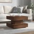 Mesa de centro giratoria 360 grados roble marrón 50x50x34,5