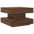Mesa de centro giratoria 360 grados roble marrón 50x50x34,5