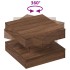 Mesa de centro giratoria 360 grados roble marrón 50x50x34,5