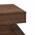 Mesa de centro giratoria 360 grados roble marrón 50x50x34,5