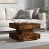 Mesa de centro giratoria 360 grados roble ahumado 50x50x34,5