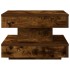 Mesa de centro giratoria 360 grados roble ahumado 50x50x34,5