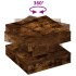 Mesa de centro giratoria 360 grados roble ahumado 50x50x34,5