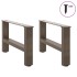Patas para mesa de centro de acero natural 2 uds 50x(30-31)