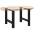Patas de mesa de centro acero negro 2 uds 50x(42-43)