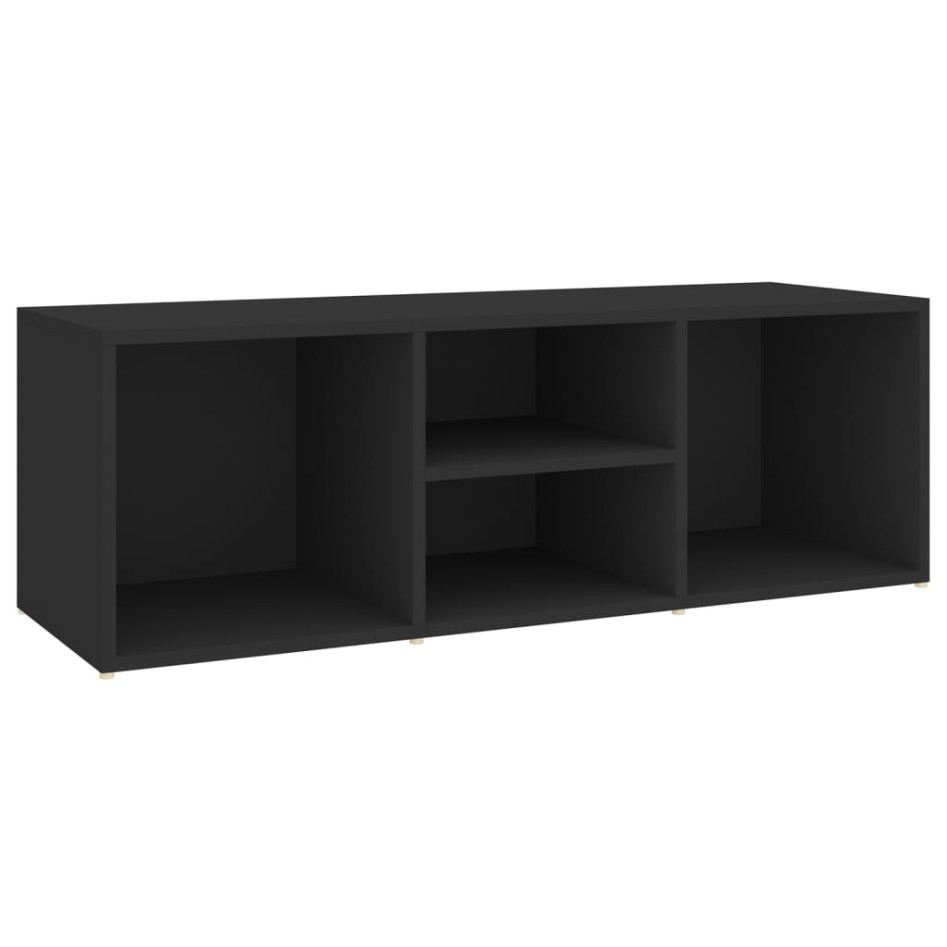 Banco zapatero de madera contrachapada negro 105x35x35