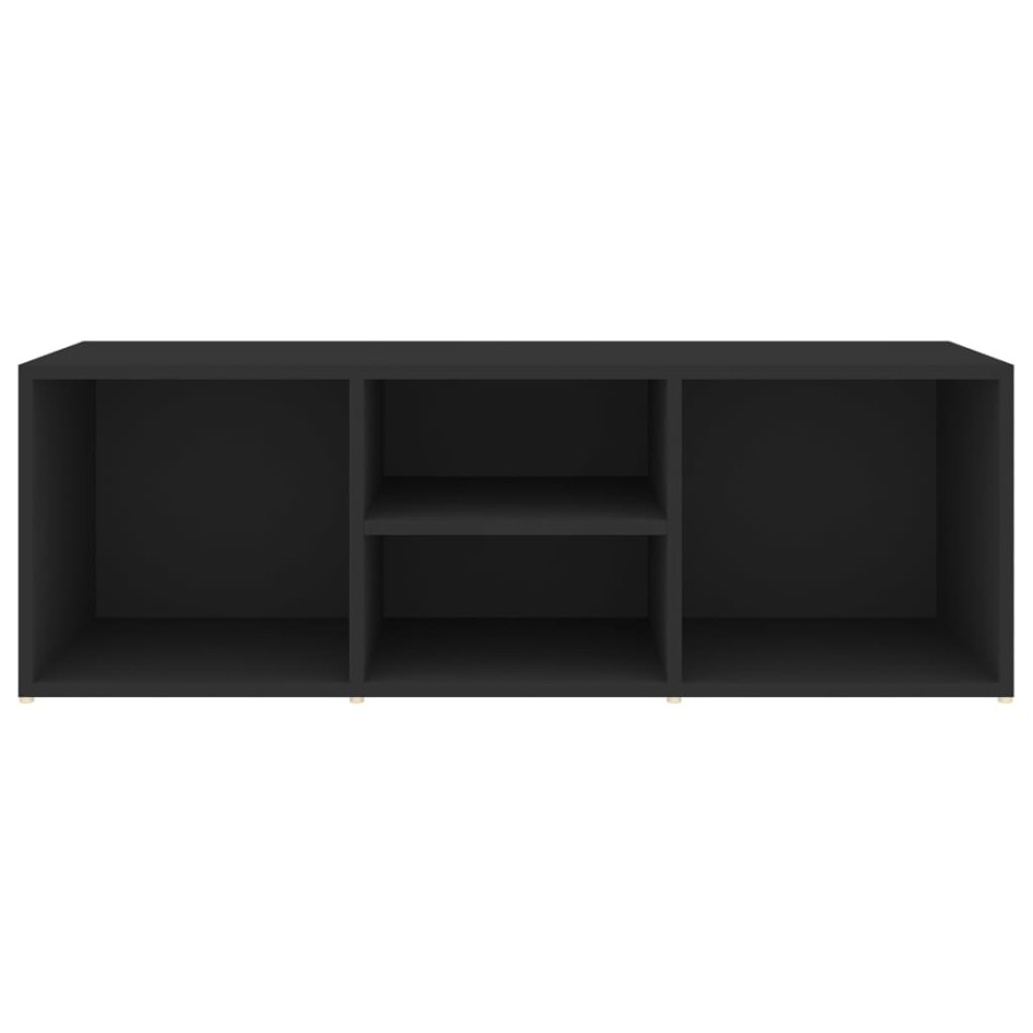 Banco zapatero de madera contrachapada negro 105x35x35