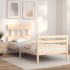 Estructura de cama con cabecero madera maciza 90x200