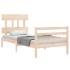 Estructura de cama con cabecero madera maciza 90x200
