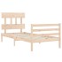 Estructura de cama con cabecero madera maciza 90x200