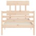 Estructura de cama con cabecero madera maciza 90x200