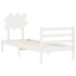Estructura de cama con cabecero madera maciza blanco 90x200
