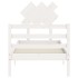 Estructura de cama con cabecero madera maciza blanco 90x200