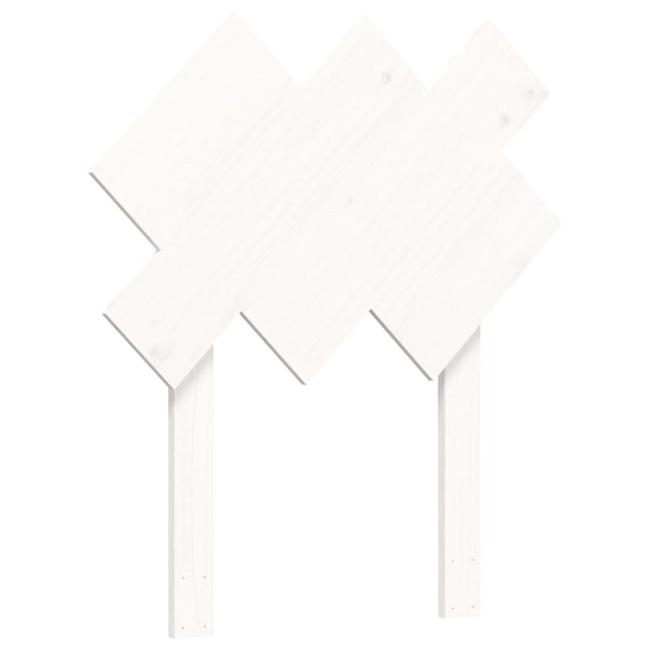 Estructura de cama con cabecero madera maciza blanco 90x200