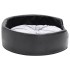 Cama para perros felpa y cuero sintético negro gris 69x59x19