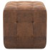 Puf 2 unidades piel de ante artificial marrón 30x30x30