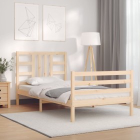 Estructura de cama con cabecero madera