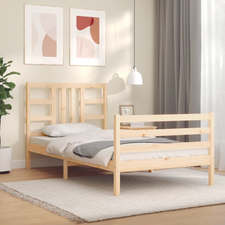 Estructura de cama con cabecero madera