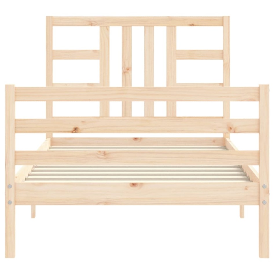 Estructura de cama con cabecero madera