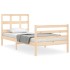 Estructura de cama con cabecero madera maciza 90x200