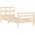 Estructura de cama con cabecero madera maciza 90x200