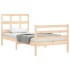 Estructura de cama con cabecero madera maciza 90x200