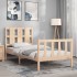 Estructura de cama individual con cabecero madera