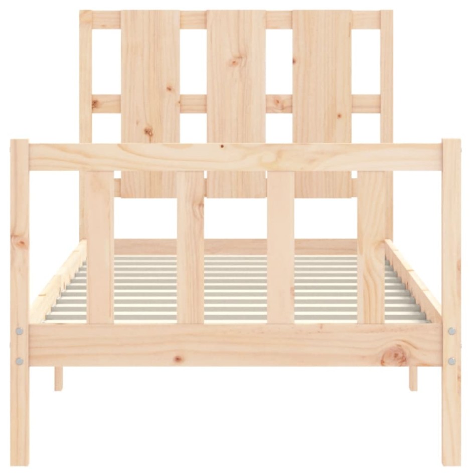 Estructura de cama individual con cabecero madera