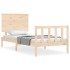Estructura de cama individual con cabecero madera