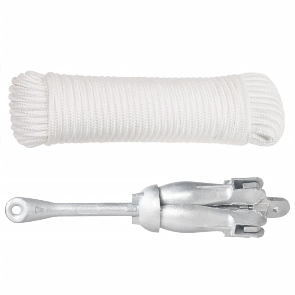 Ancla plegable cuerda hierro fundido galvanizado plata 4