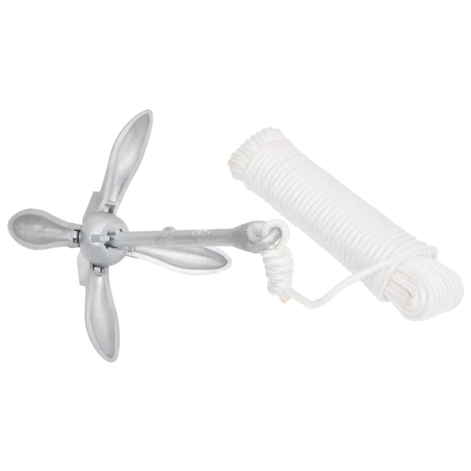 Ancla plegable cuerda hierro fundido galvanizado plata 4