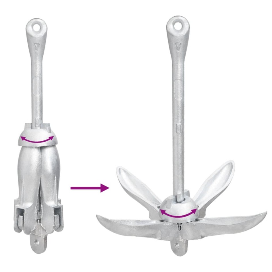 Ancla plegable cuerda hierro fundido galvanizado plata 4