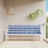 Cojines banco jardín 2 uds tela a rayas azul blanco 200x50x7