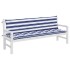 Cojines banco jardín 2 uds tela a rayas azul blanco 200x50x7