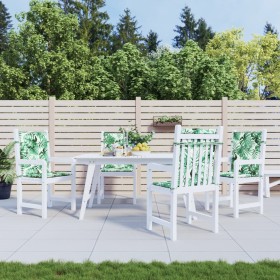 Cojines de silla de respaldo bajo 4 uds tela estampado de