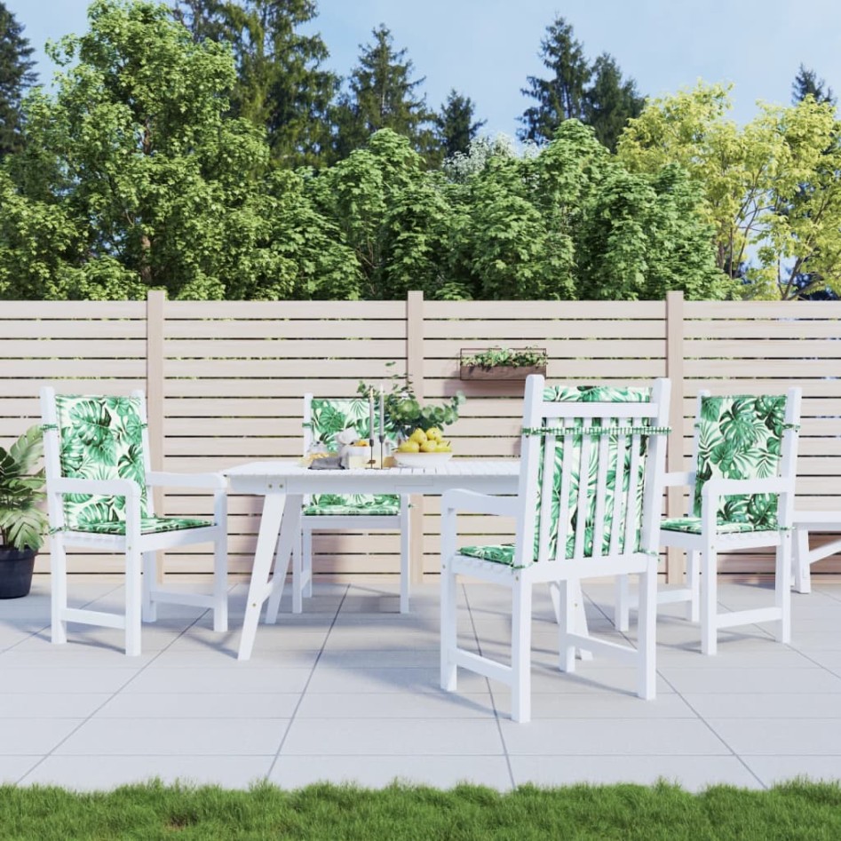 Cojines de silla de respaldo bajo 4 uds tela estampado de