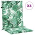 Cojines de silla de respaldo bajo 4 uds tela estampado de