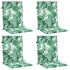 Cojines de silla de respaldo bajo 4 uds tela estampado de