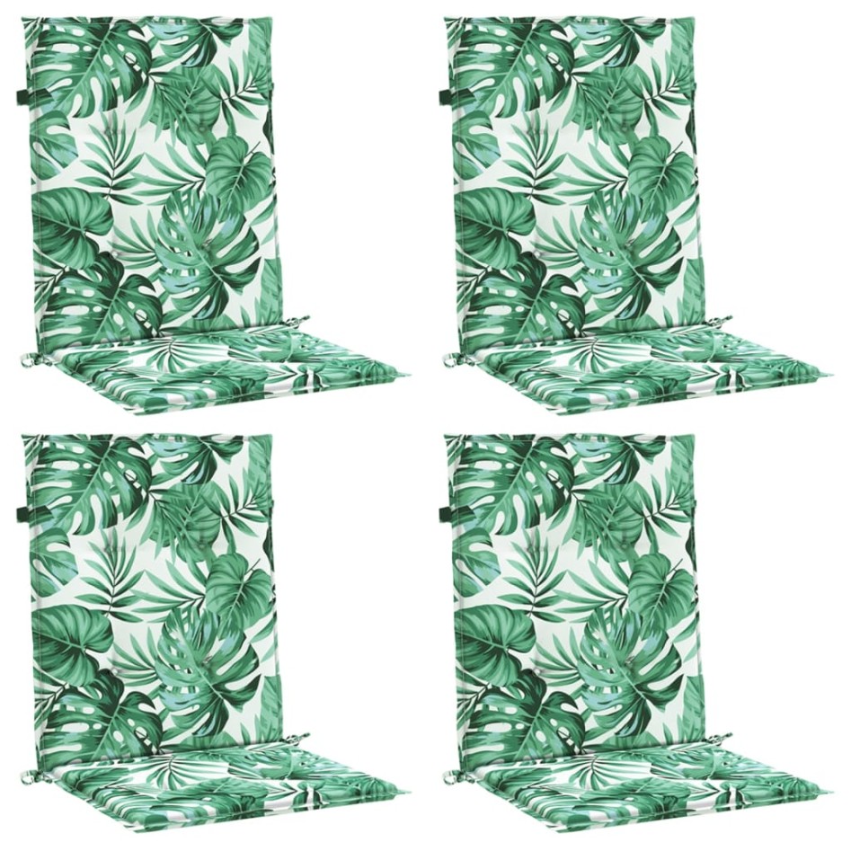 Cojines de silla de respaldo bajo 4 uds tela estampado de