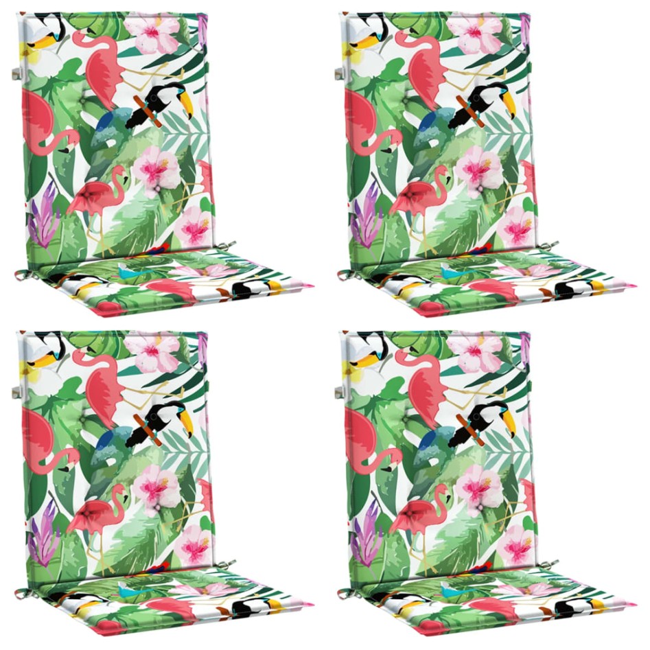 Cojines para silla con respaldo bajo 4 uds tela