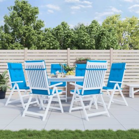 Cojines de silla con respaldo alto 6 uds tela Oxford azul