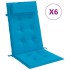 Cojines de silla con respaldo alto 6 uds tela Oxford azul