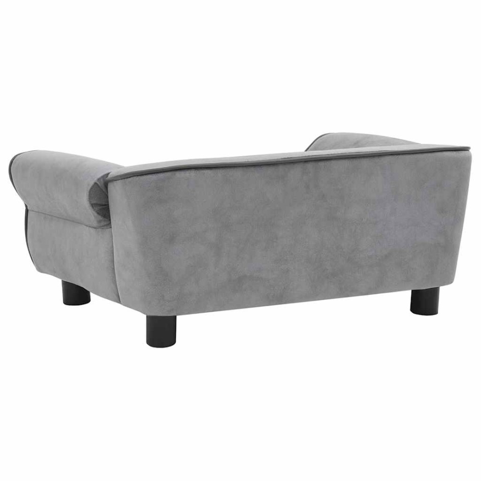 Sofá para perros felpa gris 72x45x30