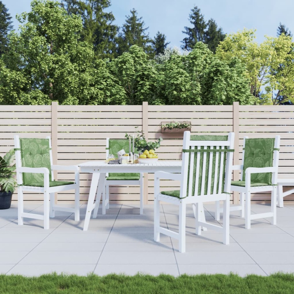 Cojines de silla de respaldo bajo 4 uds tela estampado de