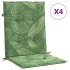 Cojines de silla de respaldo bajo 4 uds tela estampado de