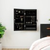Espejo con joyero y luces LED para pared negro