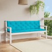 Cojines para banco de jardín 2 uds tela turquesa 200x50x7 cm
