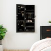 Espejo con joyero y luces LED para pared negro