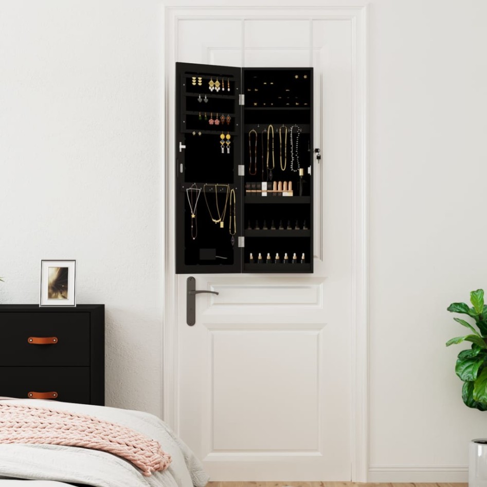 Espejo con joyero y luces LED para pared